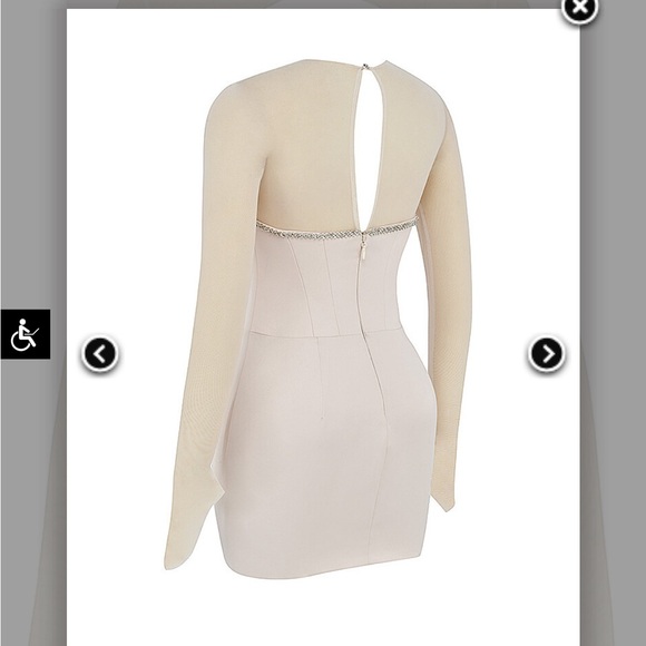 Mistress Rocks Cream Crystallised Mini Dress - Picture 4 of 8